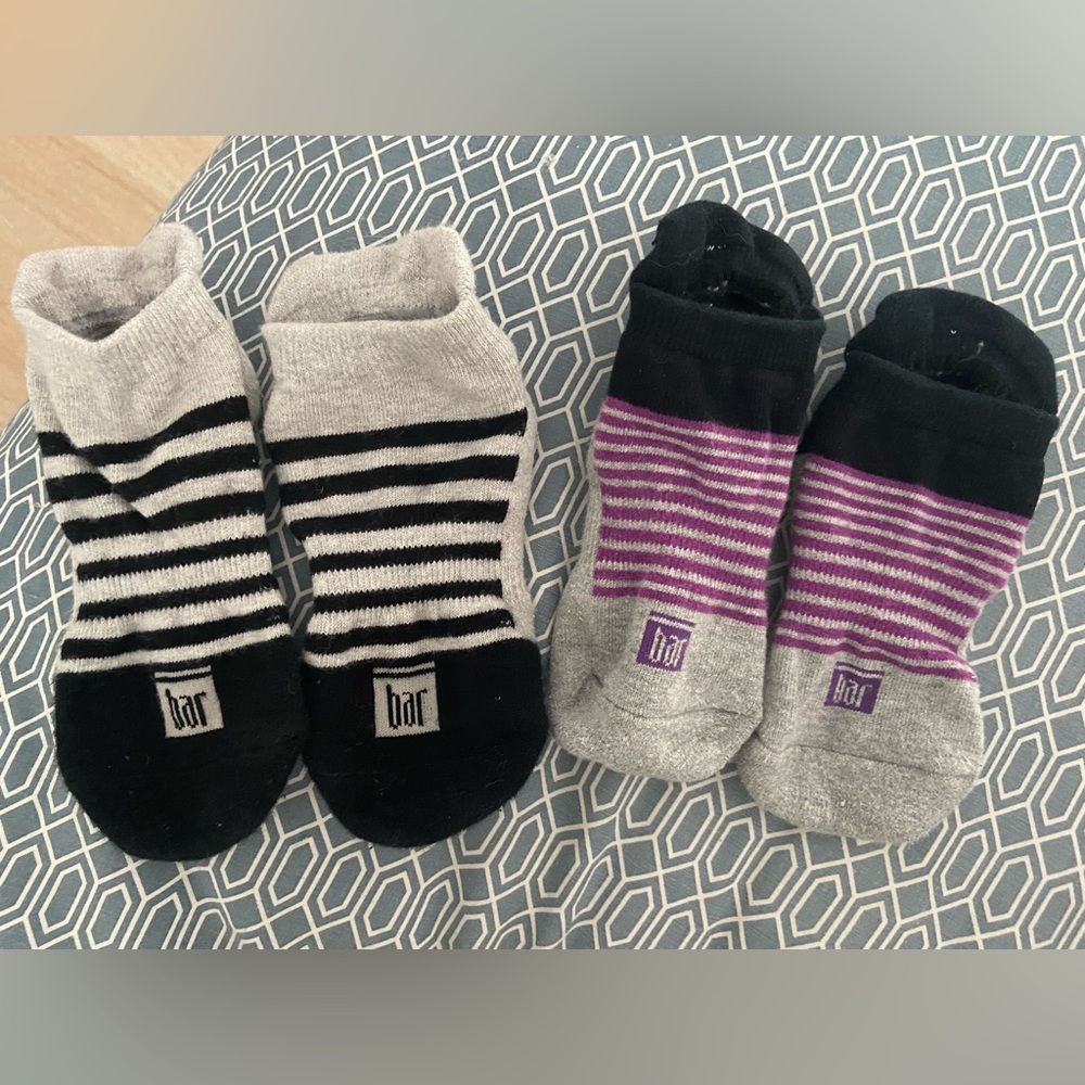 2 pair EUC Bar Method grip barre socks size S small